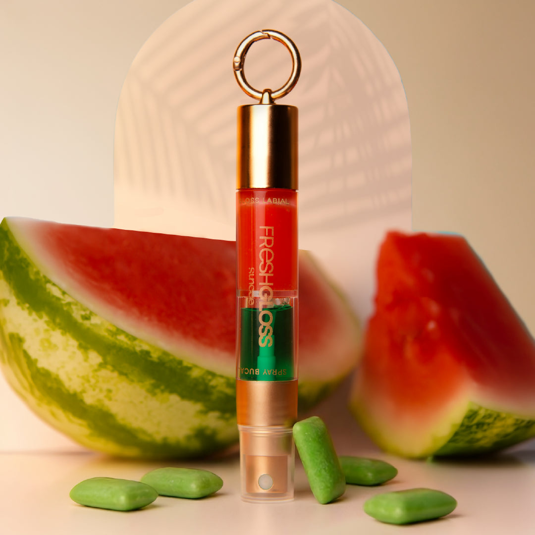 FreshGloss Duo | Spray Chiclete de Menta + Gloss Melancia